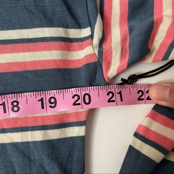 TREASURE & BOND GIRLS’ BLUE MIRAGE CORAL STRIPE long sleeve top sz XL 14/16 - Picture 6 of 12